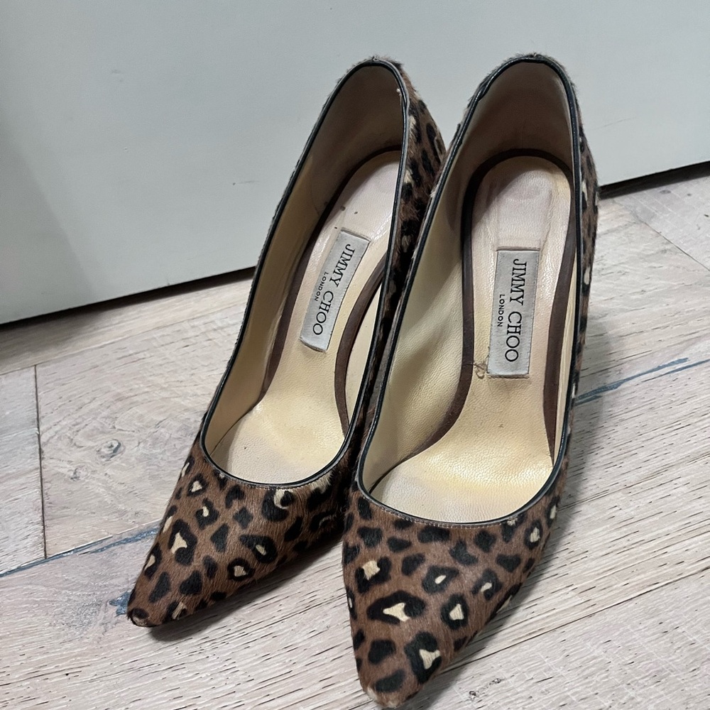 Leopard fur Jimmy Choo heels